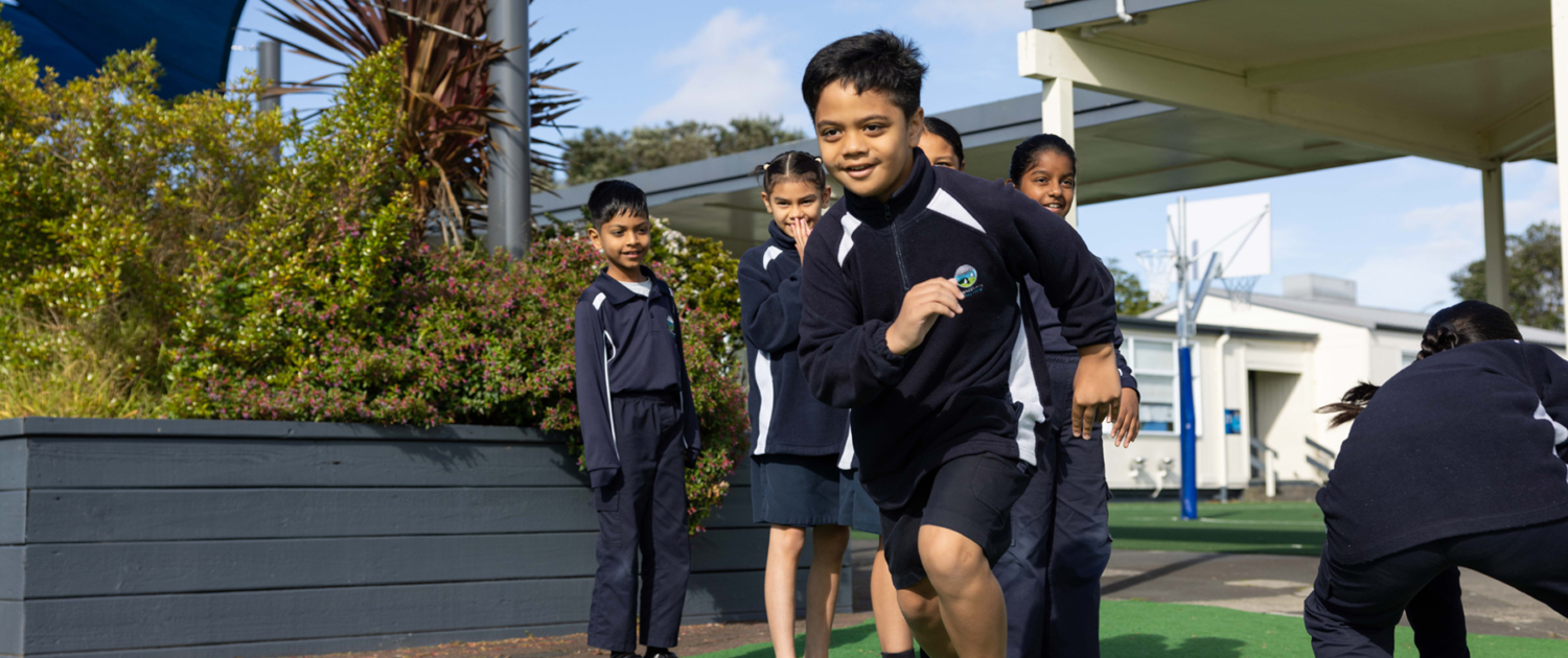 Kid running in P.E